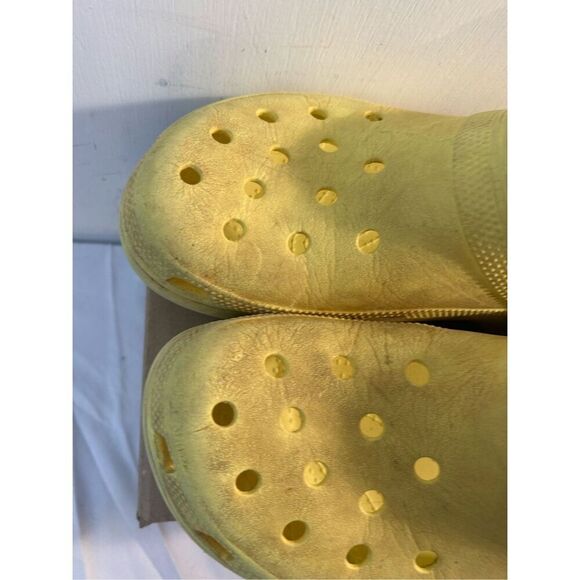 Croc iconic comfort platforms yellow 11 thrashed discoloration - Picture 3 of 8